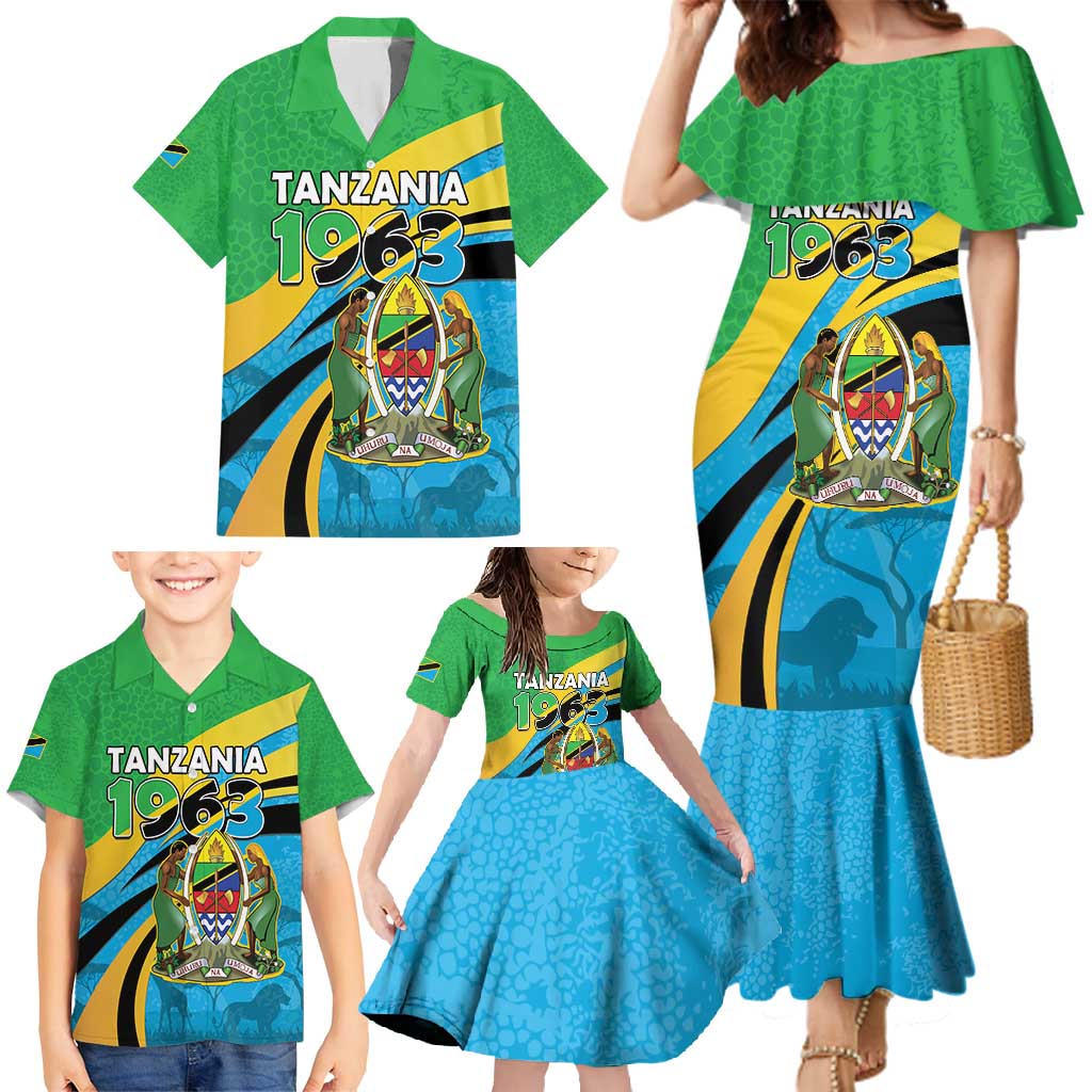 Personalized Tanzania 1963 Family Matching Mermaid Dress and Hawaiian Shirt Happy Independence Day - Wonder Print Shop