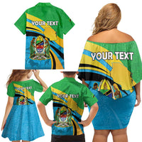 Personalized Tanzania 1963 Family Matching Off Shoulder Short Dress and Hawaiian Shirt Happy Independence Day - Wonder Print Shop