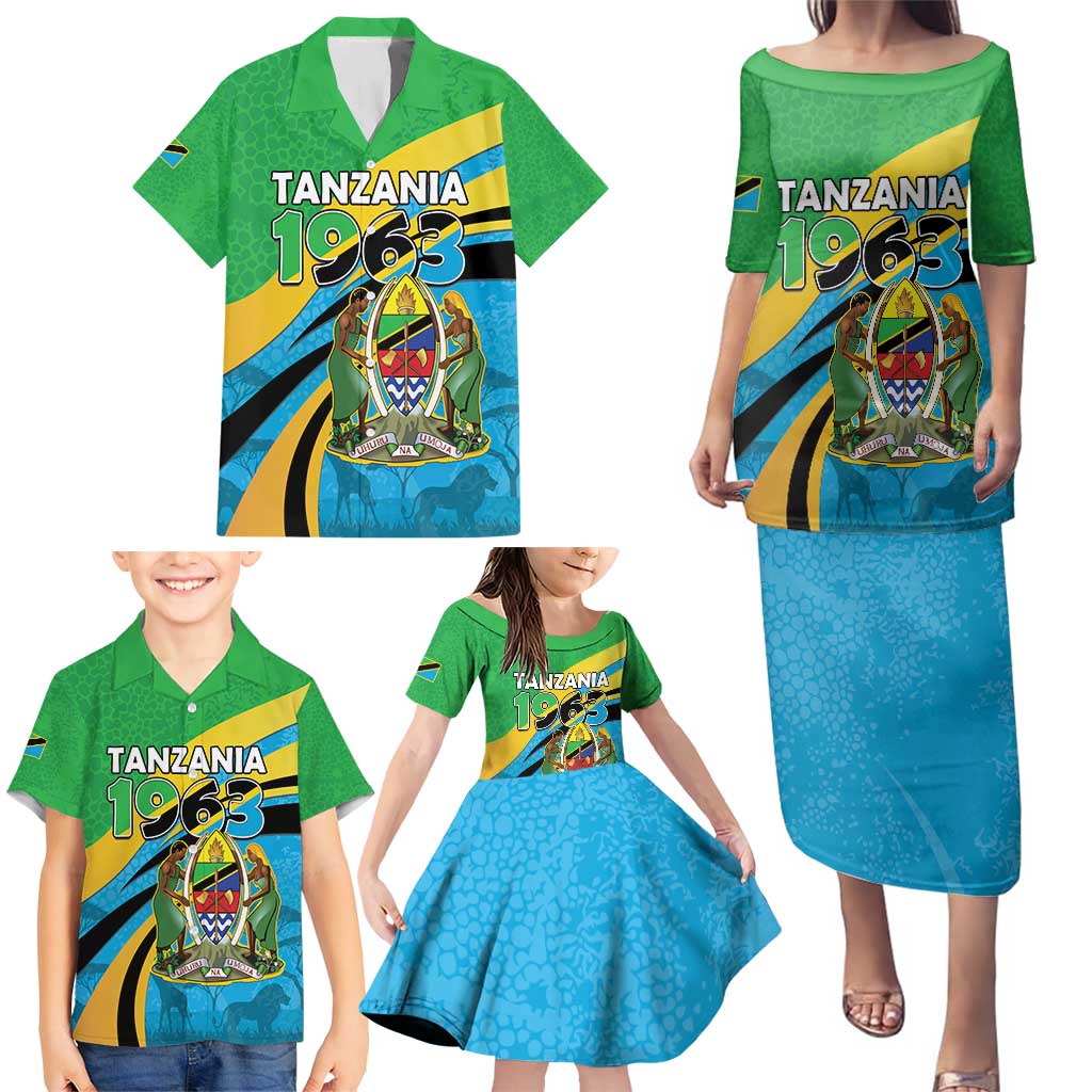 Personalized Tanzania 1963 Family Matching Puletasi and Hawaiian Shirt Happy Independence Day - Wonder Print Shop