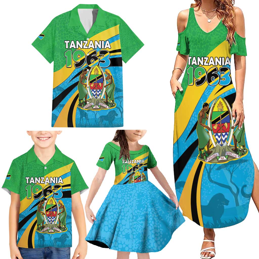 Personalized Tanzania 1963 Family Matching Summer Maxi Dress and Hawaiian Shirt Happy Independence Day - Wonder Print Shop