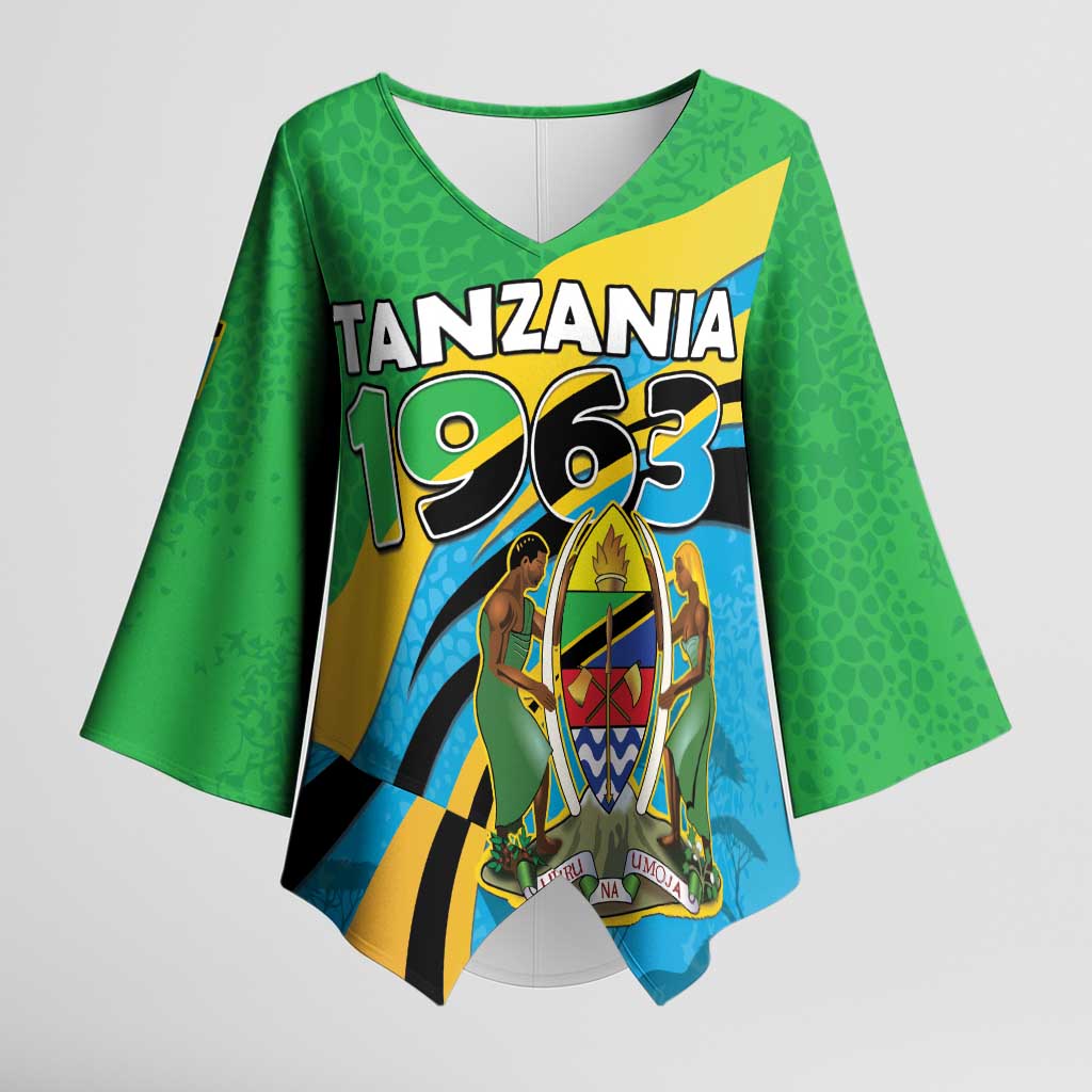 Personalized Tanzania 1963 Kimono Sleeve Blouse Happy Independence Day - Wonder Print Shop