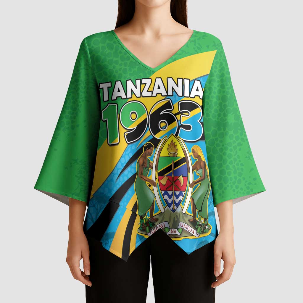 Personalized Tanzania 1963 Kimono Sleeve Blouse Happy Independence Day - Wonder Print Shop