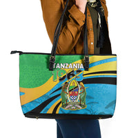 Tanzania 1963 Leather Tote Bag Happy Independence Day - Wonder Print Shop