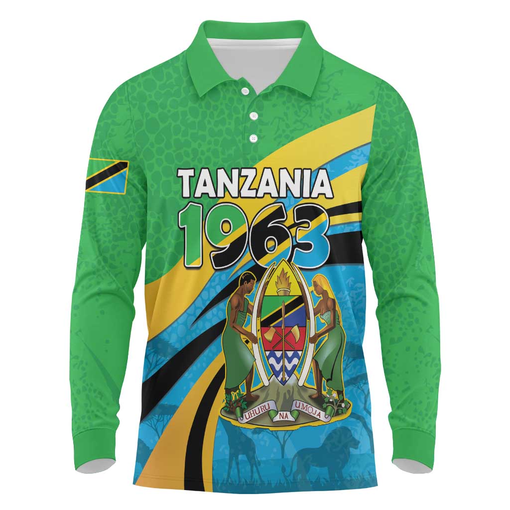 Personalized Tanzania 1963 Long Sleeve Polo Shirt Happy Independence Day - Wonder Print Shop