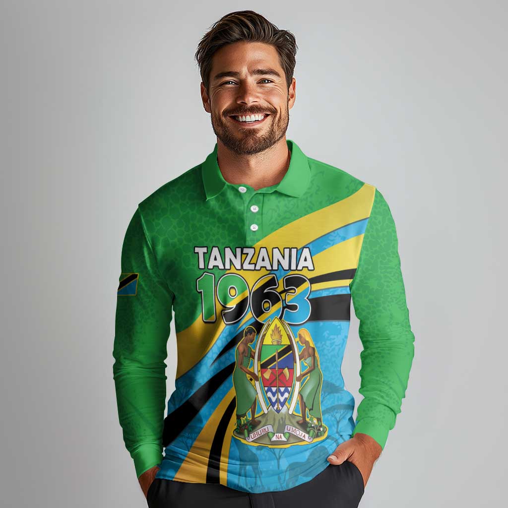 Personalized Tanzania 1963 Long Sleeve Polo Shirt Happy Independence Day - Wonder Print Shop