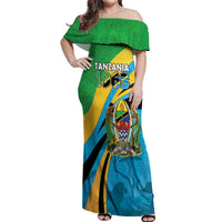 Personalized Tanzania 1963 Off Shoulder Maxi Dress Happy Independence Day - Wonder Print Shop