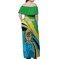 Personalized Tanzania 1963 Off Shoulder Maxi Dress Happy Independence Day - Wonder Print Shop