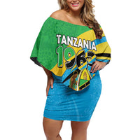 Personalized Tanzania 1963 Off Shoulder Short Dress Happy Independence Day - Wonder Print Shop