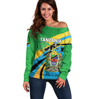 Personalized Tanzania 1963 Off Shoulder Sweater Happy Independence Day - Wonder Print Shop