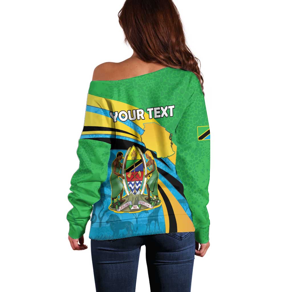 Personalized Tanzania 1963 Off Shoulder Sweater Happy Independence Day - Wonder Print Shop