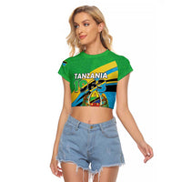 Personalized Tanzania 1963 Raglan Cropped T Shirt Happy Independence Day - Wonder Print Shop
