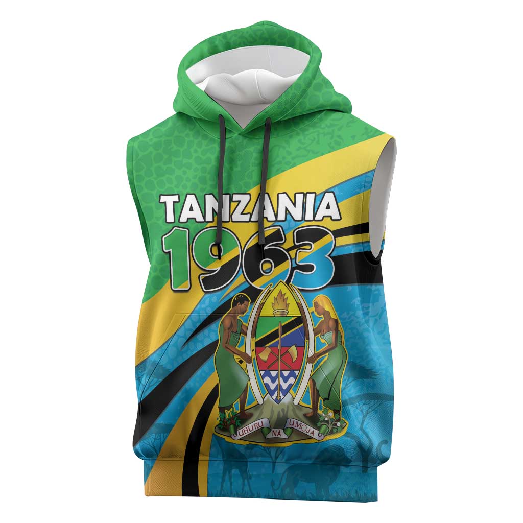 Personalized Tanzania 1963 Sleeveless Hoodie Happy Independence Day - Wonder Print Shop