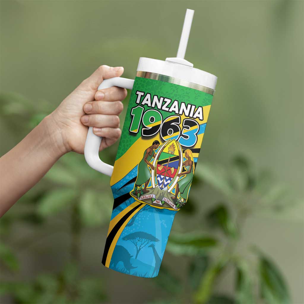 Personalized Tanzania 1963 Tumbler With Handle Happy Independence Day - Wonder Print Shop