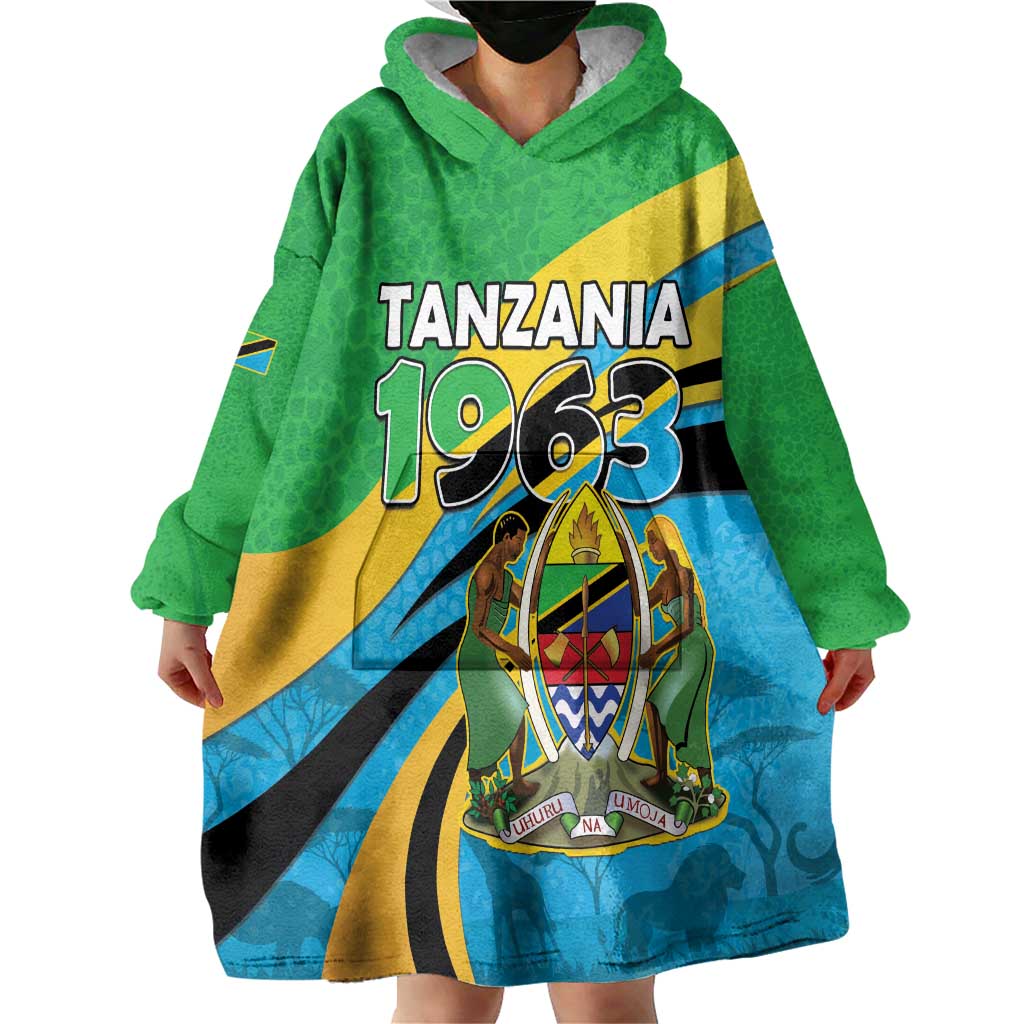 Personalized Tanzania 1963 Wearable Blanket Hoodie Happy Independence Day - Wonder Print Shop