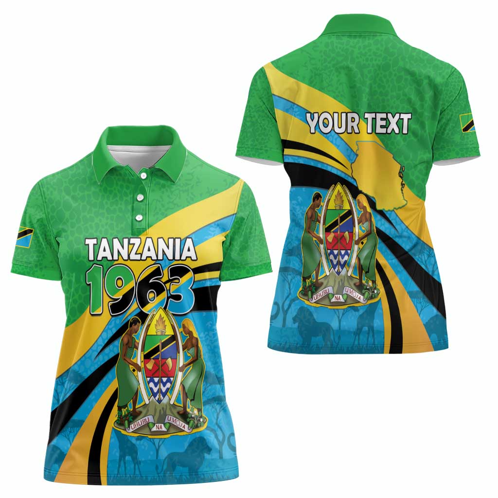 Personalized Tanzania 1963 Women Polo Shirt Happy Independence Day - Wonder Print Shop