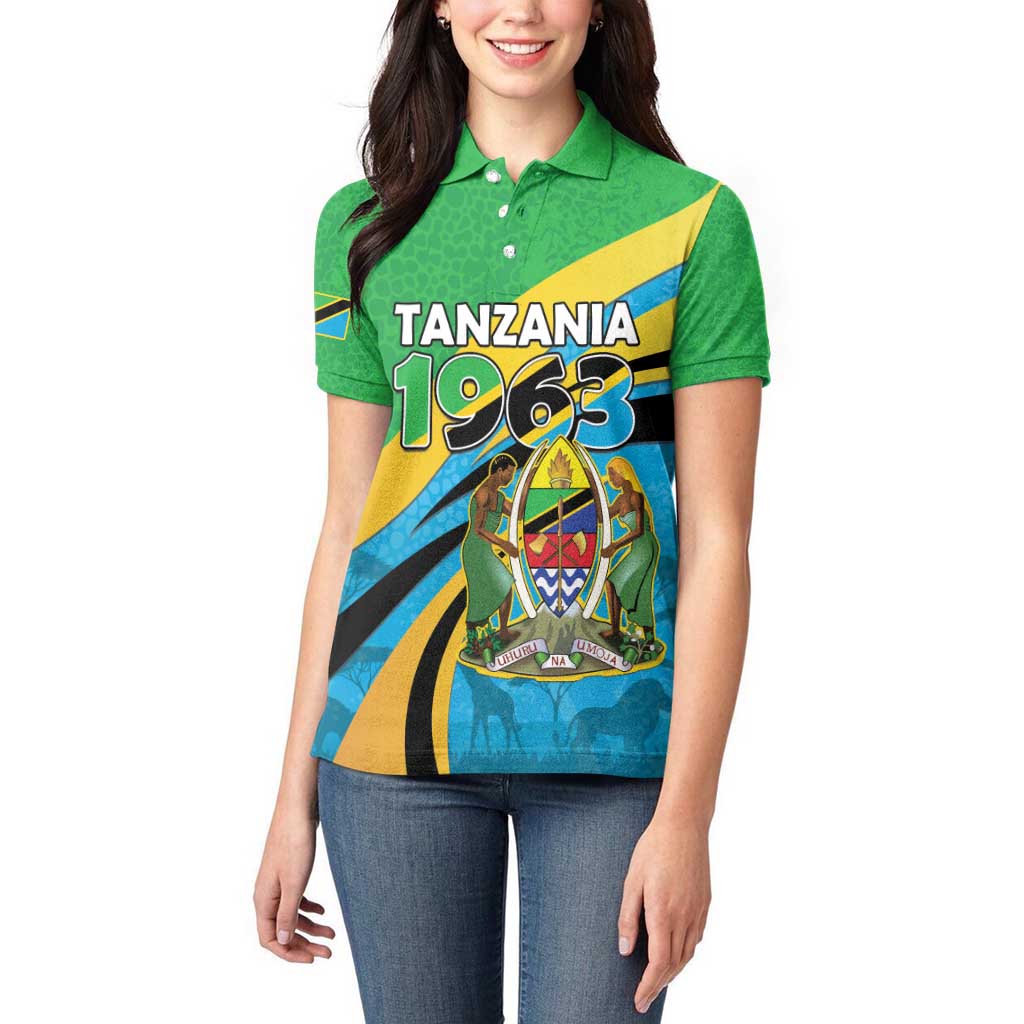 Personalized Tanzania 1963 Women Polo Shirt Happy Independence Day - Wonder Print Shop
