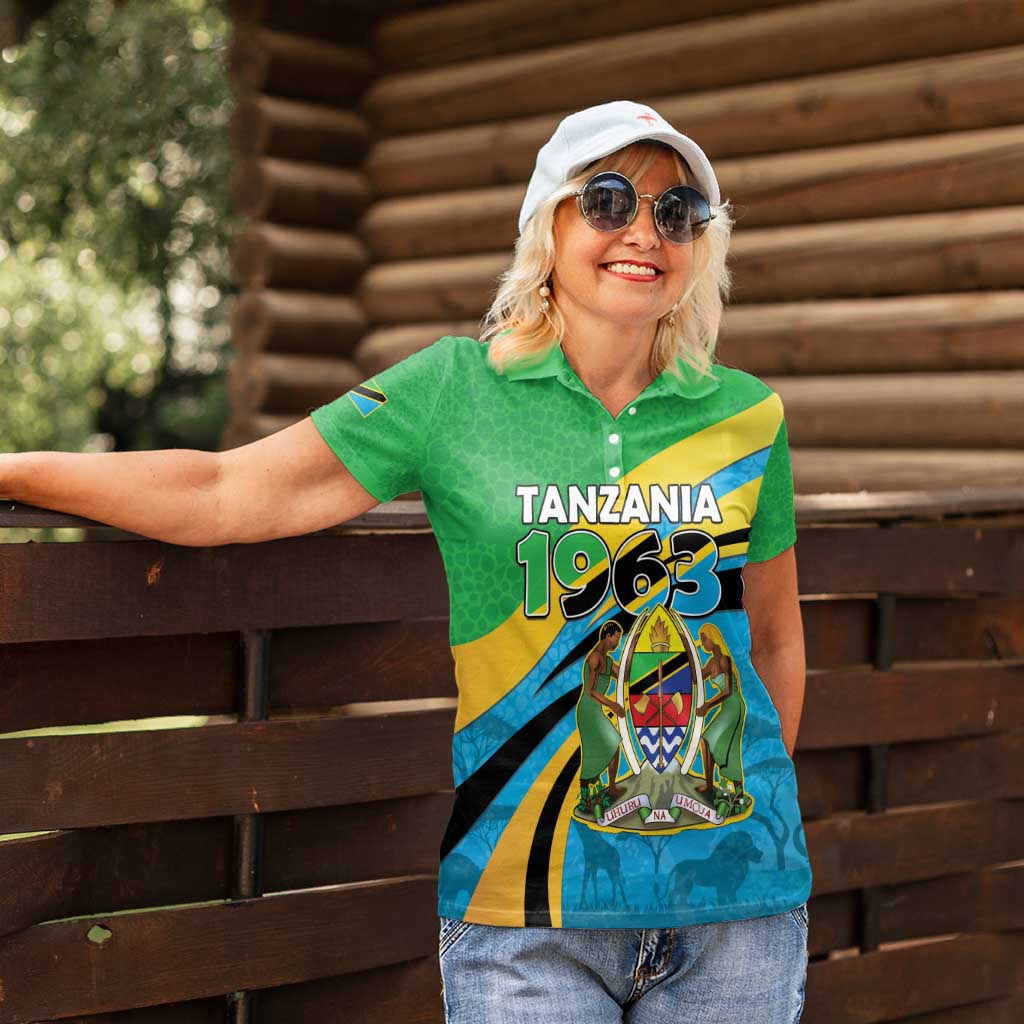Personalized Tanzania 1963 Women Polo Shirt Happy Independence Day - Wonder Print Shop