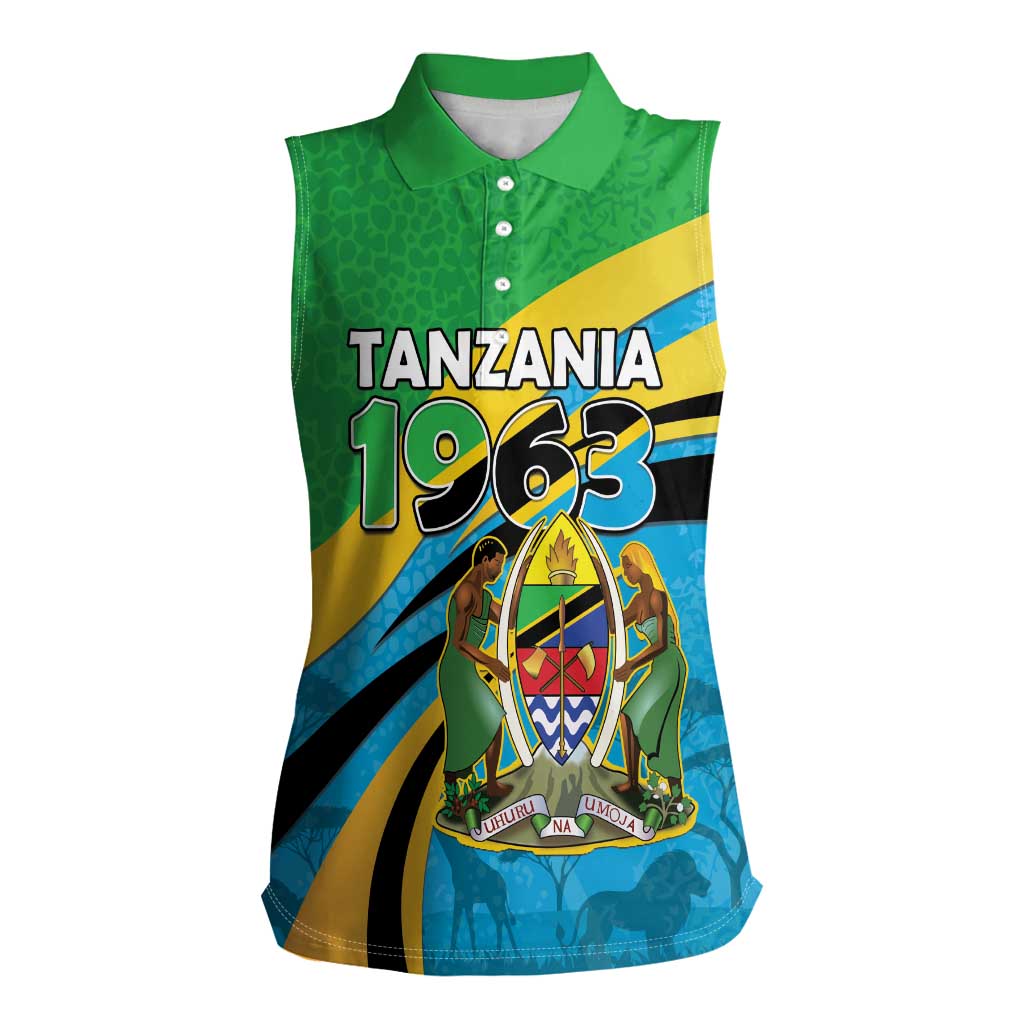 Personalized Tanzania 1963 Women Sleeveless Polo Shirt Happy Independence Day - Wonder Print Shop