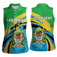 Personalized Tanzania 1963 Women Sleeveless Polo Shirt Happy Independence Day - Wonder Print Shop