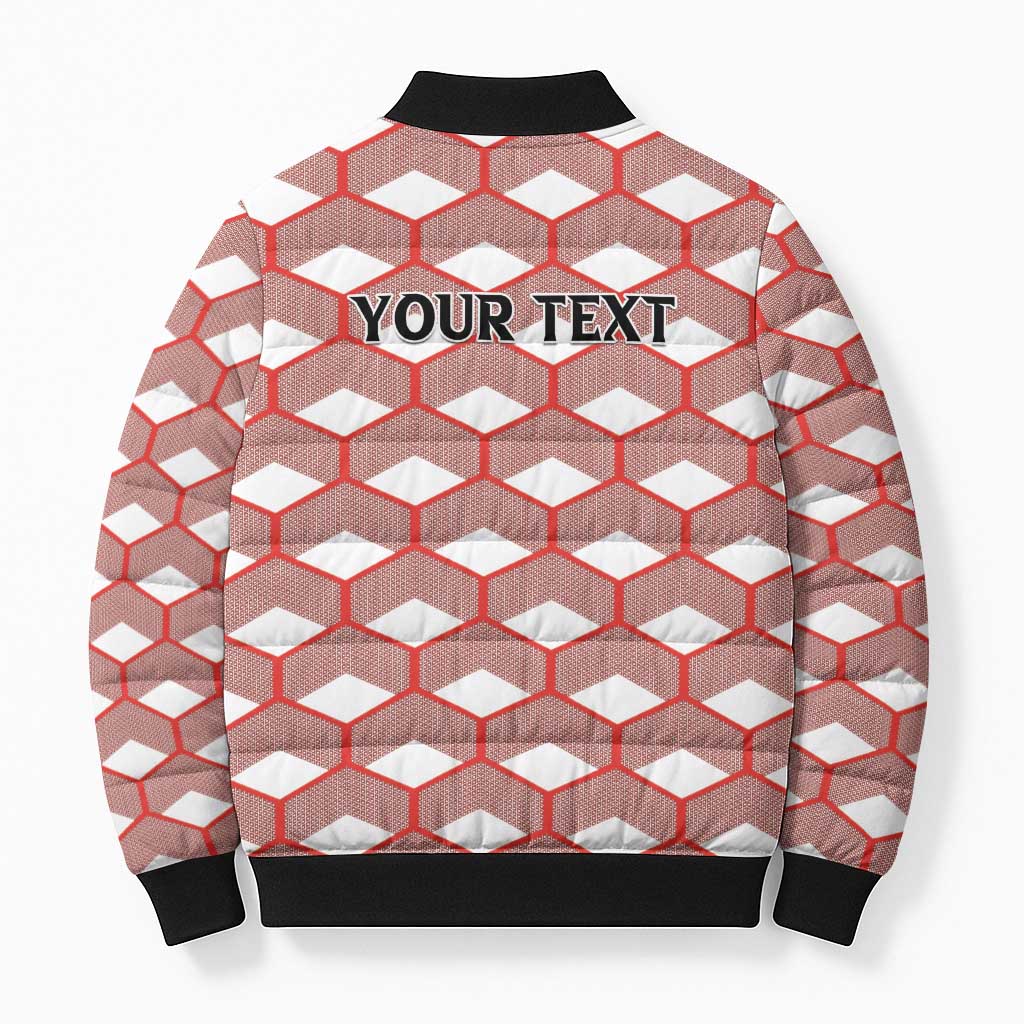 Personalized Kenya Athletics White Jersey Bomber Puffer Jacket - Wonder Print Shop