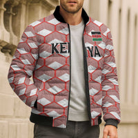 Personalized Kenya Athletics White Jersey Bomber Puffer Jacket - Wonder Print Shop