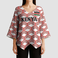 Personalized Kenya Athletics White Jersey Kimono Sleeve Blouse - Wonder Print Shop
