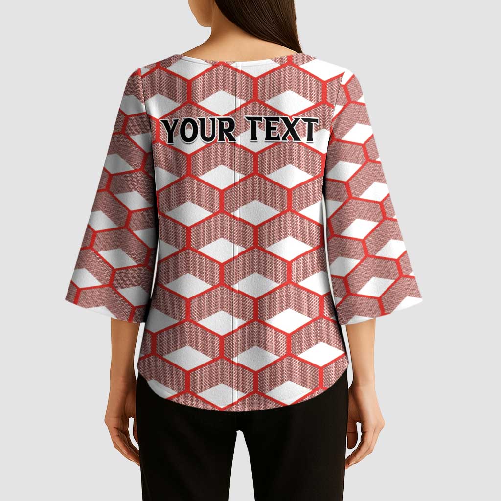 Personalized Kenya Athletics White Jersey Kimono Sleeve Blouse - Wonder Print Shop