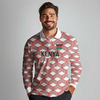 Personalized Kenya Athletics White Jersey Long Sleeve Polo Shirt - Wonder Print Shop