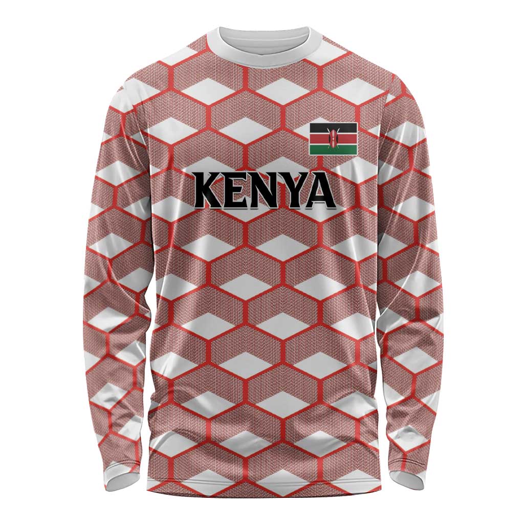 Personalized Kenya Athletics White Jersey Long Sleeve Shirt - Wonder Print Shop