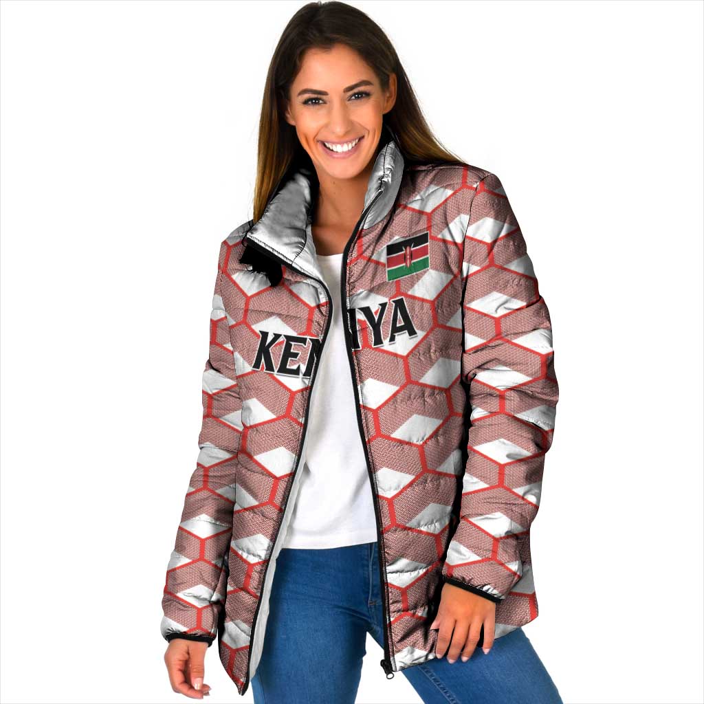 Personalized Kenya Athletics White Jersey Padded Jacket - Wonder Print Shop