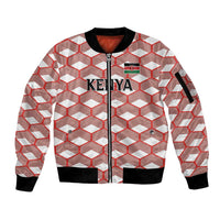 Personalized Kenya Athletics White Jersey Sleeve Zip Bomber Jacket - Wonder Print Shop