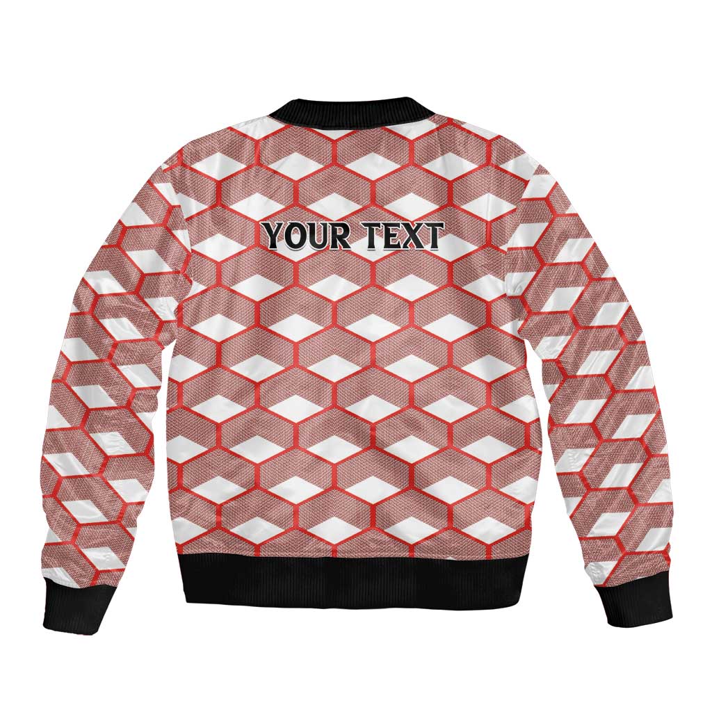 Personalized Kenya Athletics White Jersey Sleeve Zip Bomber Jacket - Wonder Print Shop