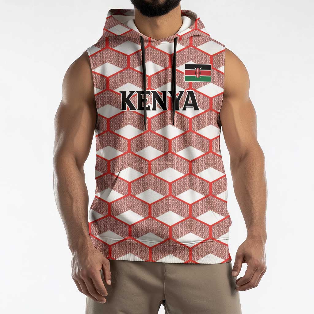 Personalized Kenya Athletics White Jersey Sleeveless Hoodie - Wonder Print Shop
