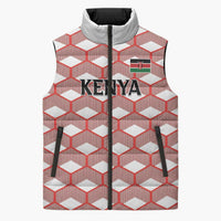 Personalized Kenya Athletics White Jersey Sleeveless Puffer Jacket - Wonder Print Shop