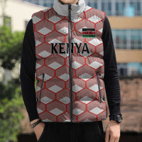 Personalized Kenya Athletics White Jersey Sleeveless Puffer Jacket - Wonder Print Shop