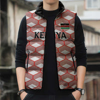 Personalized Kenya Athletics White Jersey Sleeveless Puffer Jacket - Wonder Print Shop