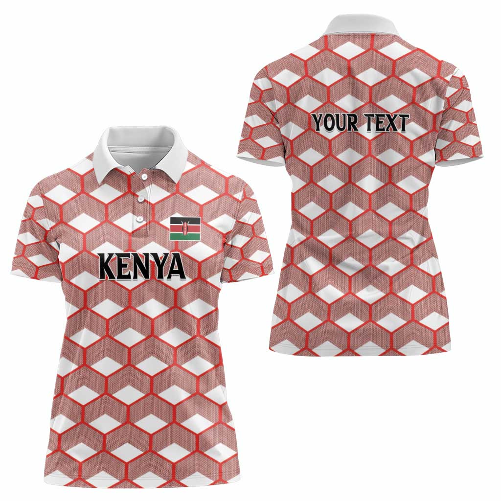 Personalized Kenya Athletics White Jersey Women Polo Shirt - Wonder Print Shop