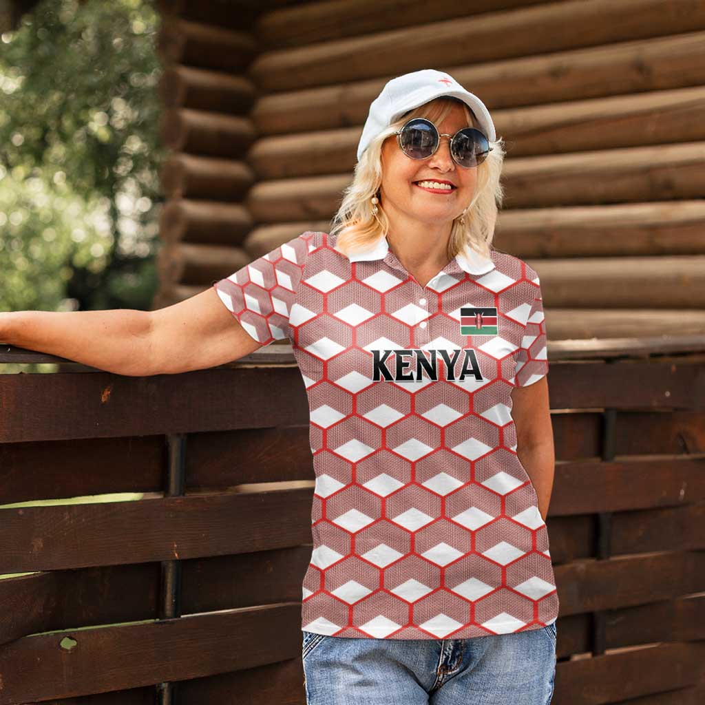 Personalized Kenya Athletics White Jersey Women Polo Shirt - Wonder Print Shop