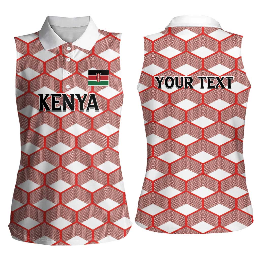 Personalized Kenya Athletics White Jersey Women Sleeveless Polo Shirt - Wonder Print Shop