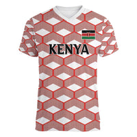 Personalized Kenya Athletics White Jersey Women V-Neck T-Shirt - Wonder Print Shop