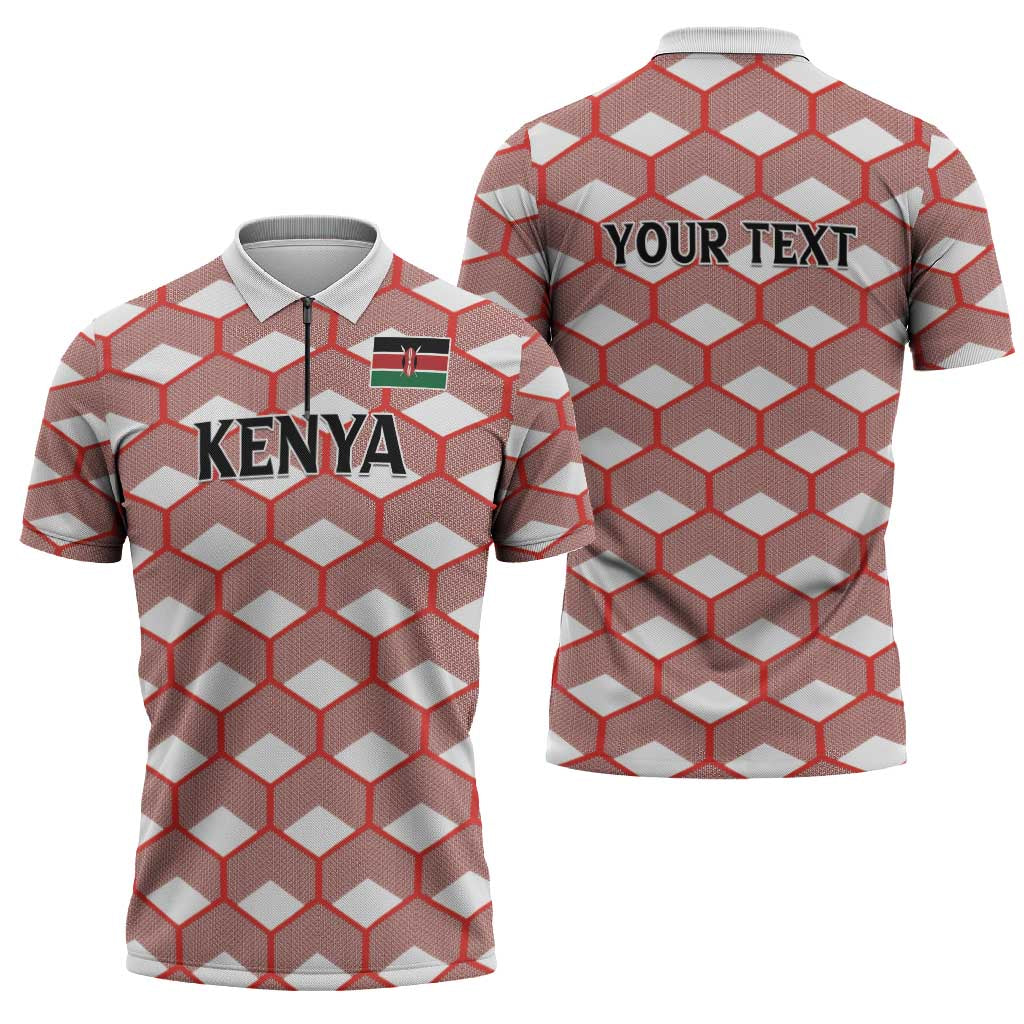 Personalized Kenya Athletics White Jersey Zipper Polo Shirt - Wonder Print Shop