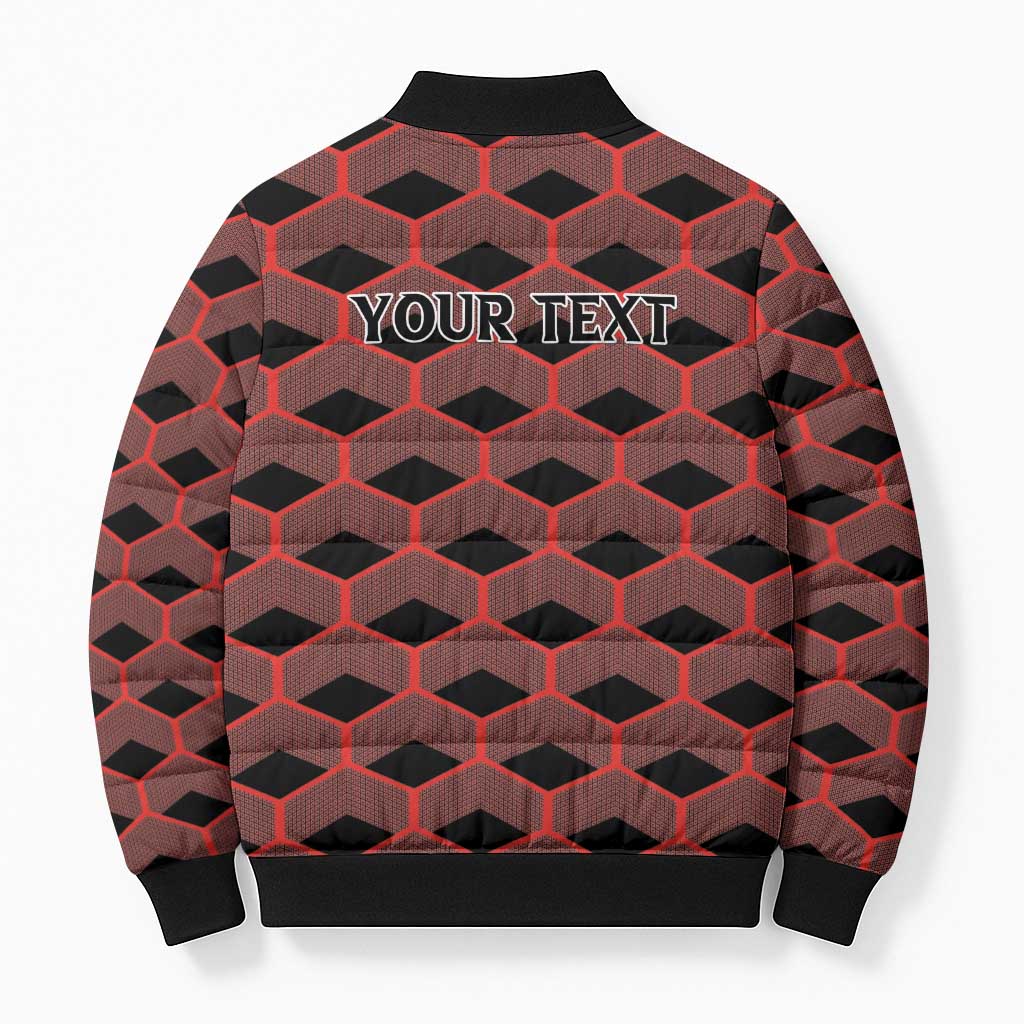 Personalized Kenya Athletics Black Jersey Bomber Puffer Jacket - Wonder Print Shop