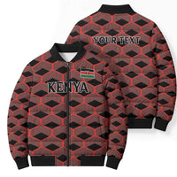 Personalized Kenya Athletics Black Jersey Bomber Puffer Jacket - Wonder Print Shop