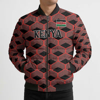 Personalized Kenya Athletics Black Jersey Bomber Puffer Jacket - Wonder Print Shop