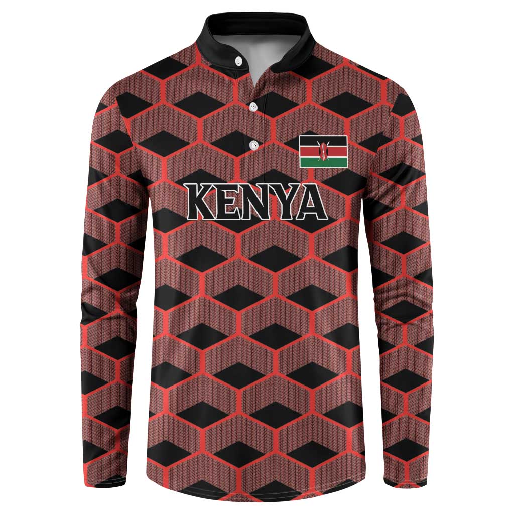 Personalized Kenya Athletics Black Jersey Button Sweatshirt - Wonder Print Shop