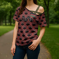 Personalized Kenya Athletics Black Jersey Cross Shoulder Shirt - Wonder Print Shop