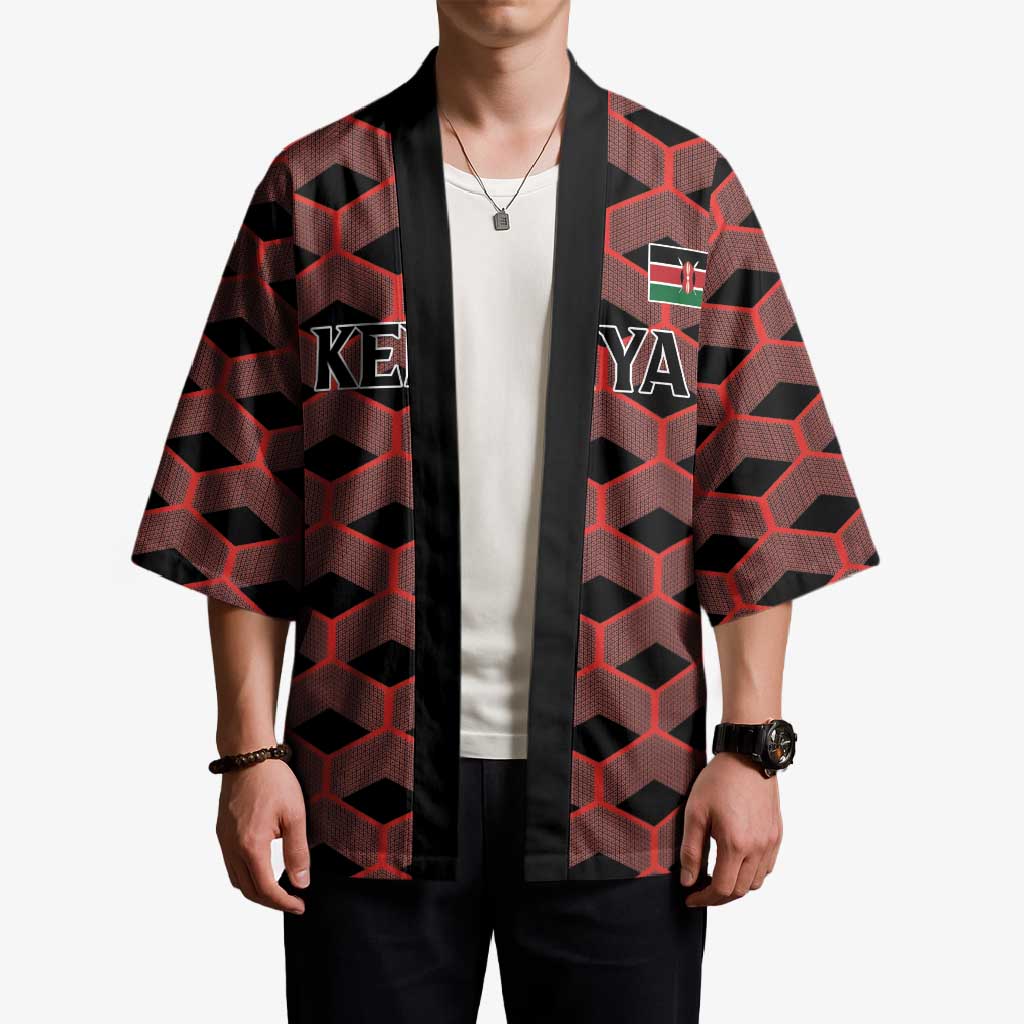 Personalized Kenya Athletics Black Jersey Kimono - Wonder Print Shop