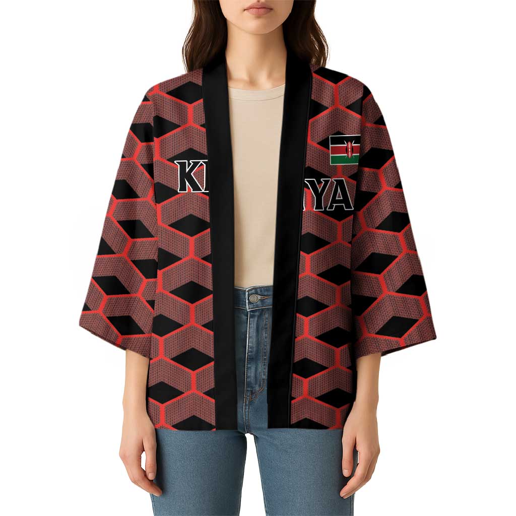 Personalized Kenya Athletics Black Jersey Kimono - Wonder Print Shop