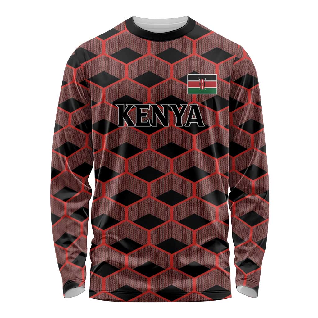 Personalized Kenya Athletics Black Jersey Long Sleeve Shirt - Wonder Print Shop