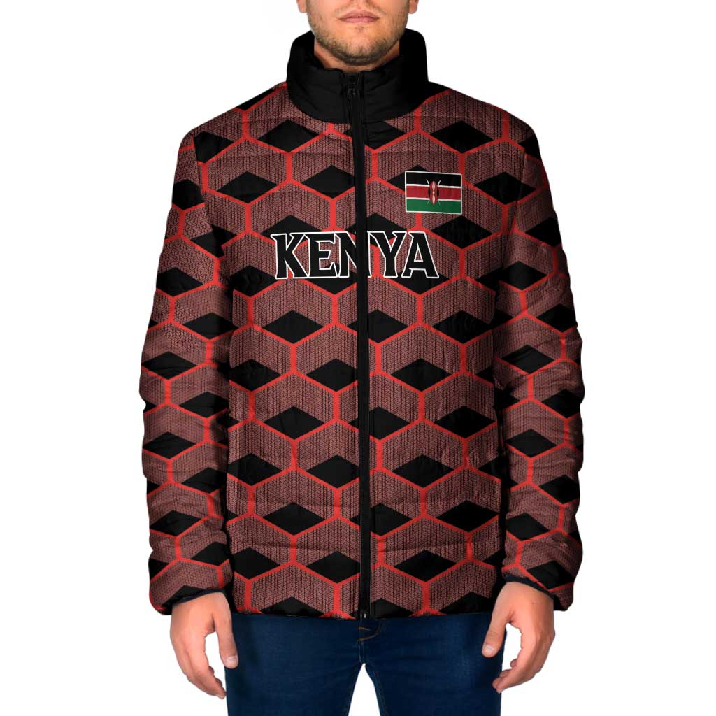 Personalized Kenya Athletics Black Jersey Padded Jacket - Wonder Print Shop